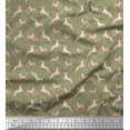 thumbnail image 1 of Soimoi Velvet Fabric Leaves & Reindeer Animal Decor Fabric Printed Yard 58 Inch Wide, 1 of 3