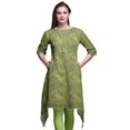 thumbnail image 1 of Bimba Kurti Asymétrique Vert à Imprimé Floral Camélia Kanjiro pour Femmes Robe d'Été Indienne Tunique Grande, 1 of 6