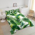 thumbnail image 4 of Erosebridal Tropical Palm Tree Leaves Bedding Queen Comforter Set, Botanical Plants Down Comforter, Reversible 3 Pieces, 4 of 8