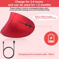 thumbnail image 3 of 2.4G Wireless Vertical Ergonomic Optical Mouse SGEYR USB Bluetooth 800/1200/1600 DPI 6 Buttons-Red, 3 of 8