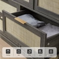 thumbnail image 2 of OAKHAM Commode 7 Tiroirs, Grand Commode en Rotin pour Chambre à Coucher Salon, Chêne Minuit, 2 of 6