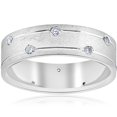 thumbnail image 1 of Mens 14k White Gold Diamond Comfort Fit Wedding Ring Band 6MM, 1 of 3