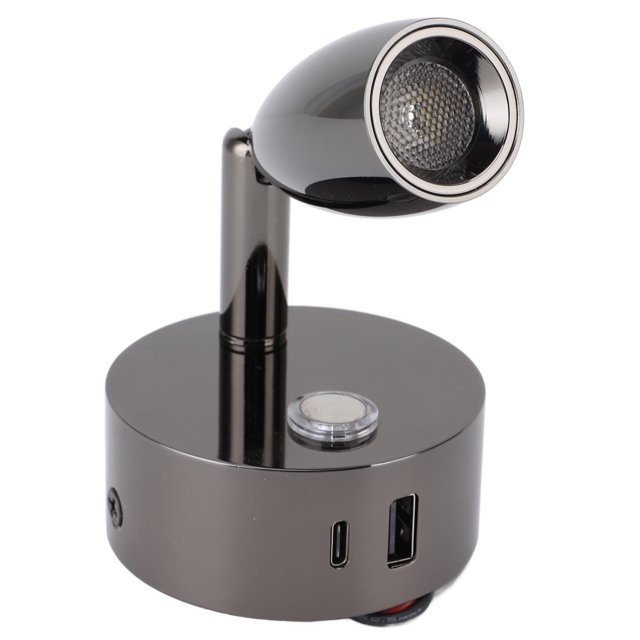 RV Reading Light, 12V-24V Dimmable RV LED Spotlight with Touch Switch & USB Port, Rotatable Wall Mounted RV Interior Light, Bedside Lamp for , Van, Boat, Trailer, Motorhome