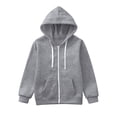 thumbnail image 3 of PMVFHDE Clearance Girls Long Sleeve Sweatshirt Casual Crew Neck Ribbed Tops Loose Fit Pullover,Grey,3-4 Years, 3 of 6