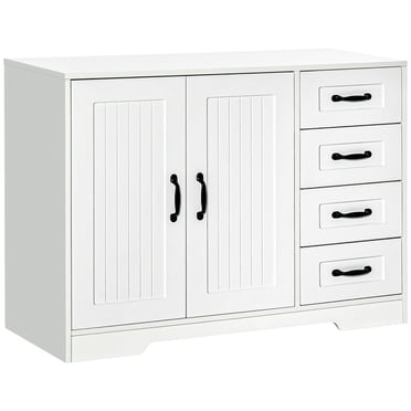 HOMCOM Modern Sideboard Storage Cabinet, Freestanding Accent Cupboard White