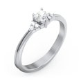 thumbnail image 3 of Birthstone Heart Ring with Shoulder Accents - Cubic Zirconia / White Topaz (April), 3 of 4