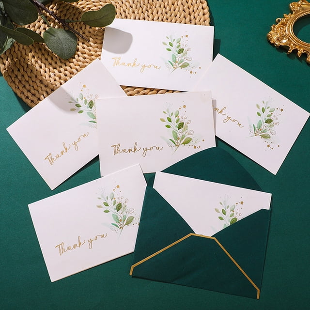 WHEANG Greeting Cards The New Hot Gold Envelope, Thank You Card Watercolor Thanksgiving Message Card
