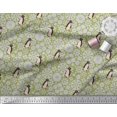 thumbnail image 3 of Soimoi Crepe Silk Fabric Floral & Penguin Ocean Decor Fabric Printed Yard 42 Inch Wide, 3 of 3