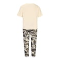 thumbnail image 4 of Ensembles d'Été Deux Pièces pour Femmes Imprimé Col Ras du Cou Manches Mi-Longues Chandail à Enfiler Hauts + Pantalon Ensemble de Pantalons Ensembles pour Femmes Tenues 2 Pcs Été en Liquidation, 4 of 6