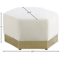 thumbnail image 4 of Meridian Furniture Marquis Cream Velvet Ottoman, 4 of 5