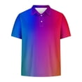 thumbnail image 4 of QATAINLAV 50 Percent off Sales Today, Men's Casual Polos Shirt Fashion Gradient Color Print Short Sleeve Golf Shirts Summer Button Laple Work Tees Tops Multicolor M, 4 of 6