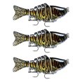 thumbnail image 4 of Lot de 3 Leurres de Pêche Eau Salée Appâts Réutilisables avec Perles Attraction Extérieure Swimbaits Artificiels Crankbait 10cm Type 7, 4 of 8
