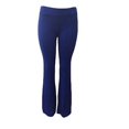 thumbnail image 2 of Women Solid High Elastich Flare Pants Polyester White S, 2 of 2