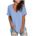 thumbnail image 1 of Birdeem Blouse Mode Femme Dégradé Imprimé Col en V Manches Courtes T-Shirt Ample, 1 of 6