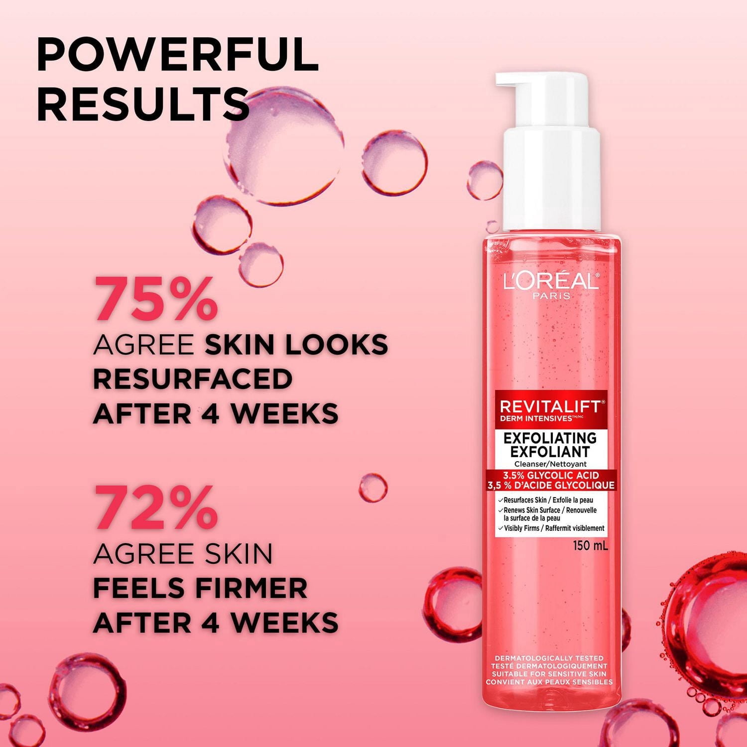 L'Oréal Paris Nettoyant Exfoliant pour le Visage, 150ml