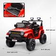 thumbnail image 3 of Qaba 12V Toddler Ride on Truck Car, Electric RC Car for Kids, Gift for Boys & Girls, Red, 3 of 10