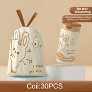 Strong Tall Kitchen Trash Bags, Large Garbage Bags Tall Kitchen for Bathroom Office Home Trash Can, White Floral Scent Trash Bags with Cute Rabbit Printed, 30 Counts