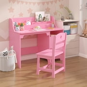 Cherish Wooden Study Desk for Kids – Writing Table with Hutch and Storage Cabinet, Children’s Computer Desk for Study Room or Bedroom