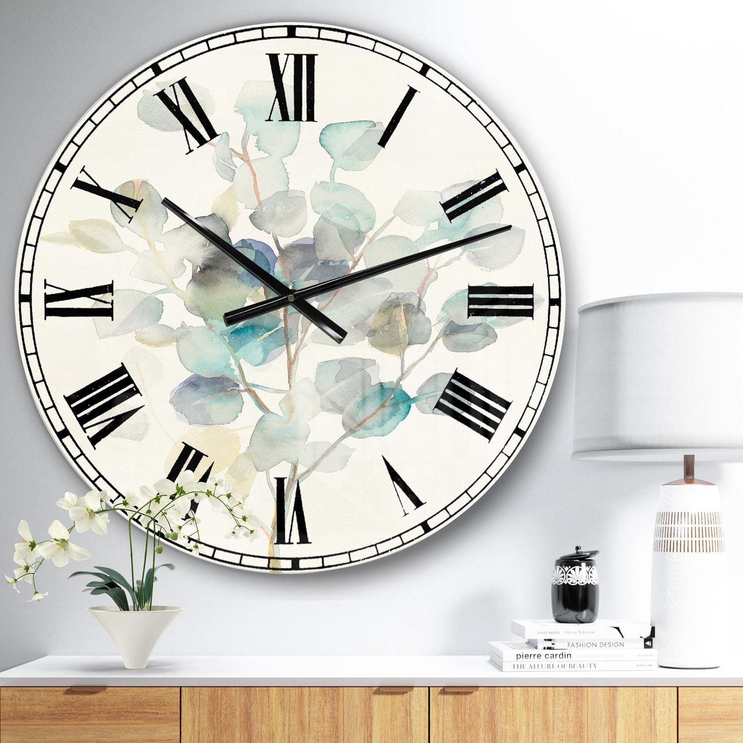 Designart Feuilles d'eucalyptus I horloge murale