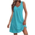 thumbnail image 2 of Ovzne Robes d'Été pour Femmes 2025 Robe de Plage Mode d'Été pour Femmes Robe Sans Manches à Col en V avec Poches et Imprimé Polka Robe Imprimée pour Femmes en Liquidation, 2 of 6