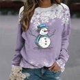 thumbnail image 2 of Pulls- Pull-Over Femmes Drop Épaule Cou Manches Longues Sweat-Shirts à Fleurs Décontractés Tops pour Automne/printemps/hiver Rouge L, 2 of 7