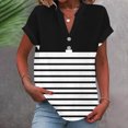 thumbnail image 2 of fatyb Womens Printed V Neck Tops Short Sleeve Button V Neck Tshirts Lightweight Summer Beach Blouses, 2 of 5