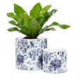 thumbnail image 2 of Blue Floral Chintz Print Planter, 2 of 3
