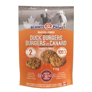 Simply Pets All Natural Roasted and Tender Duck Burgers Dog Treats