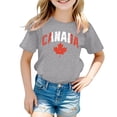 thumbnail image 4 of T-shirt à Manches Courtes pour Filles de la Fête du Canada, Col Rond d'Été, Coupe Décontractée, Chandails de Base, 4 of 4