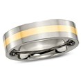 thumbnail image 1 of Bague Alliance pour Homme en Titane 6 mm avec Incrustation de 14 Or, 1 of 6