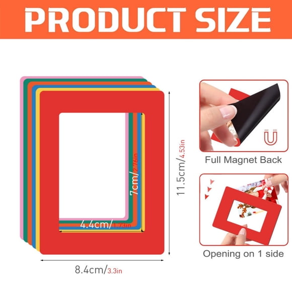 EGNMCR Magnetic Picture Frame Magnetic Display Sticker Children Photo Frame Punchfree Certificate Picture Frame Magnetic Picture Frame 6pcs Mixed Color Installation photo frames