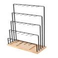 thumbnail image 2 of Xuanheng 5 Tiers Earring Display Stand Holder Jewelry Hanger Rack Easy Assemble Tabletop with Hooks for Home Ear Studs Keychains Rings Black, 2 of 8