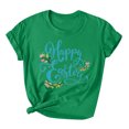thumbnail image 2 of EGNMCR Easter T-shirts Graphiques de Shirt d'Impression pour des Chemises de Femmes Femmes Easter Imprimé Col Rond à Manches Courtes T-shirt Femmes en Vrac, 2 of 3