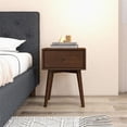 thumbnail image 2 of Allora Table de Nuit Moderne Mi-Siècle en Bois, Noyer Brun, 2 of 6