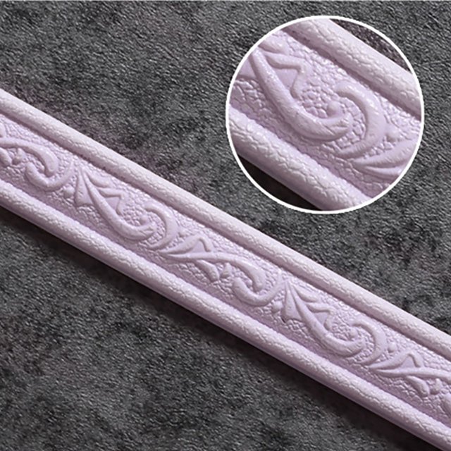 Wall Trim Line Skirting Border 3D Pattern Sticker Decorative Self Wall Border Strip Foam Molding Trim For Home Baseboard Corner Line Wall Waist Lines Wallpaper And Decorations for Wall Sticker Decals