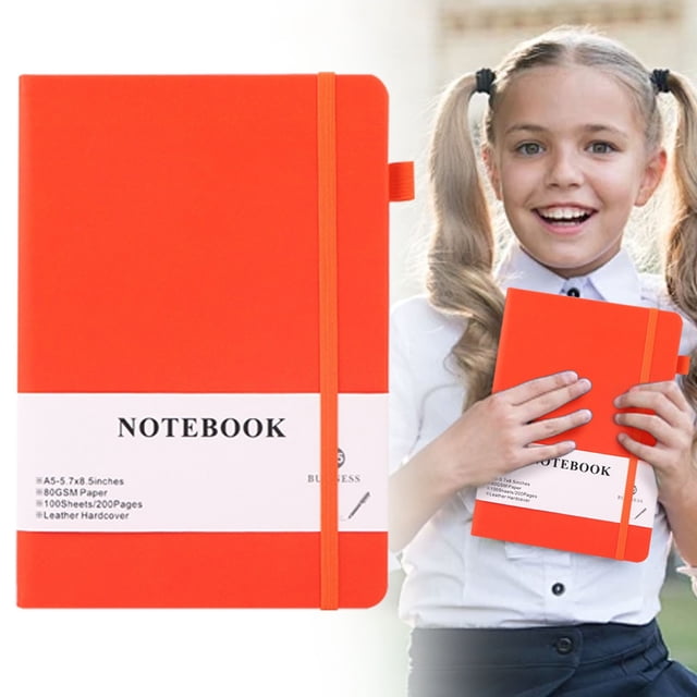 Blekii A5 Hardcover Lined Journal – 200 Pages (100 GSM), Medium Size for Work, School & Note-Taking Simple horizontal line notebook orange
