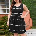 thumbnail image 1 of Womens Fashion Large Size Solid Color Sleeveless Round Neck Pockets Dresses, 1 of 1