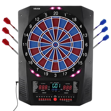 VEVOR Electronic Dart Board, 13.5" Target Dartboard with 45 Games & 474 Variations for Up to 8 Players, 6 Dart Shafts with Flights & 50 Soft Tips, Color LED Cricket Scoring Screen for Home Party Bar