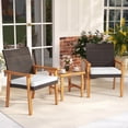 thumbnail image 1 of Costway 3 PCS Patio PE Wicker Furniture Set with Coffee Table and Cushions for Front Porch, 1 of 10