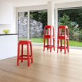 thumbnail image 4 of Compamia Tabouret de Comptoir en Polycarbonate Renard - Ensemble de 1, Rouge Brillant, 4 of 6