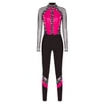 thumbnail image 3 of Jizyo Women's Long Sleeve Dance Unitard Shiny Rhinestone Full Body Suits One Piece Jumpsuits Hot Pink XL, 3 of 5