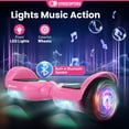 thumbnail image 4 of Gyrocopters Prime All New 2026 Hoverboard | Speed up to 15km/h | 6.5” wheels | 165 lbs weight capacity | UL2272 certified with Wireless Music Speaker offering a range up to 8 km (PINK), 4 of 9