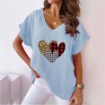 thumbnail image 1 of LSLJS Women V-neck Print T- Mode Confortable Cadeaux pour Femmes Blouses Tops, pour Women, 1 of 5