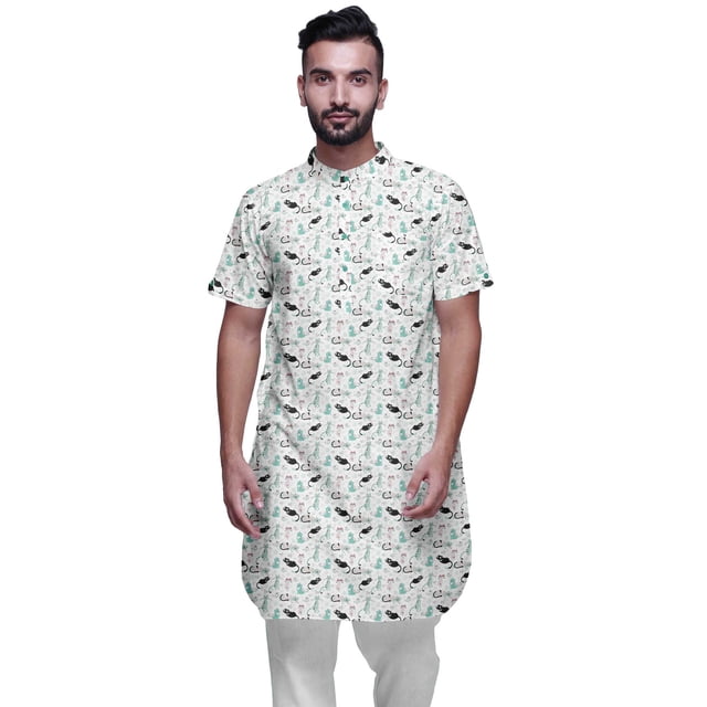 Atasi Printed Summer Kurta For Men Party Wear Casual Kurtas Ethnic Clothing