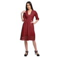 thumbnail image 4 of Moomaya Robe Midi Décontractée Unie pour Femmes à Manches Courtes Tenue d'Été Vêtements, 4 of 6