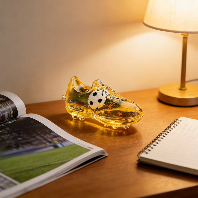 Dvkptbk plastic figurine Soccer Cleats In A Sand Timer Bottle Merchandise for the Office To Help Relieve Stress10ml