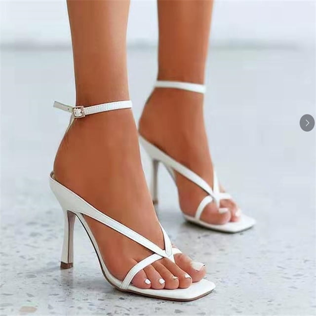 LSLJS European and American Toe High Heel Flip Flops