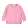 thumbnail image 1 of cfhntfmh Chandail pour Filles Garçons Molleton Confortable Col Rond Manches Longues Chandail de Base Doux Extensible Fente Latérale à Capuche, 1 of 4