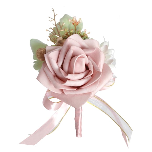 simhoa Wedding Wrist Corsages Floral Shoulder Corsages Pink A-Pink-Chest