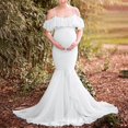 thumbnail image 2 of Vedolay Maternity Dress Summer Maternity Strapless Ruched Maxi Tube Dress with Pockets Pink M, 2 of 5